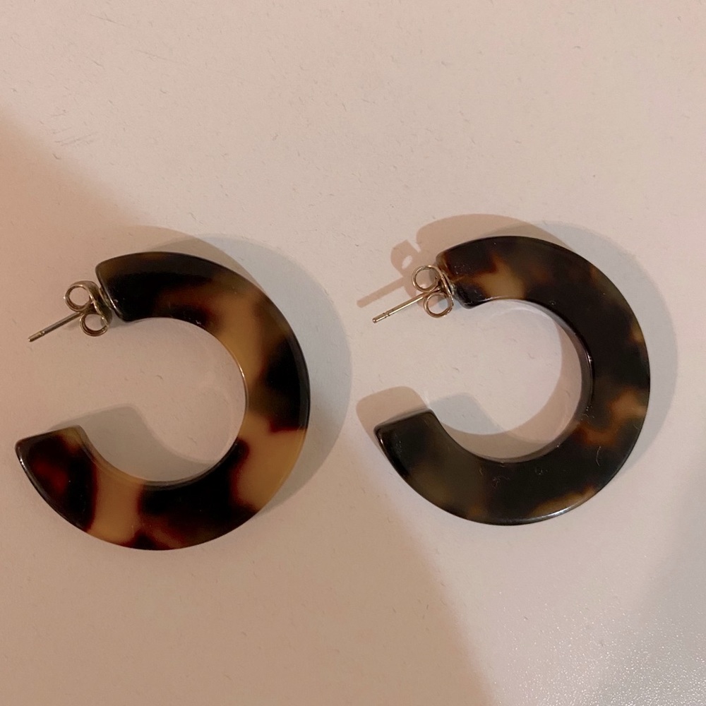 Turquoise acetate hoop earrings (super light)